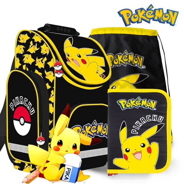 Pokemon ergonomikus iskolatáska SZETT – Black