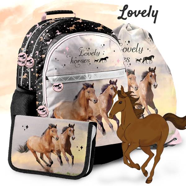 Paso lovas ergonomikus iskolatáska, hátizsák SZETT – Lovely Horses