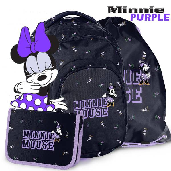 Paso Minnie ergonomikus iskolatáska hátizsák SZETT - PURPLE DESIGN
