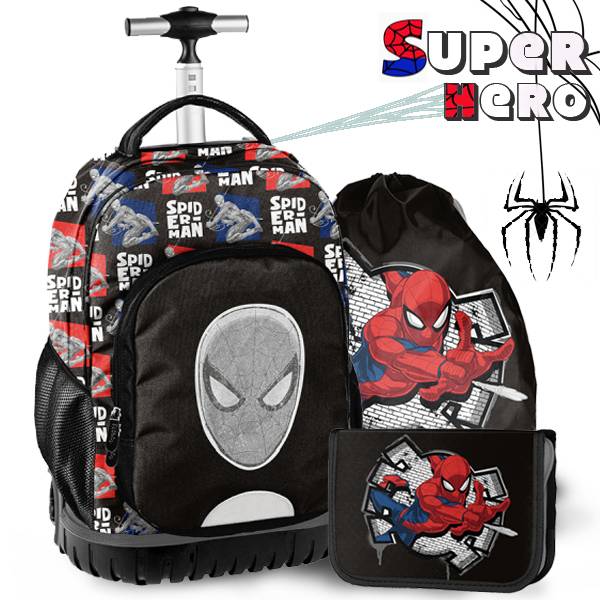 Pókember gurulós iskolatáska SZETT Super Hero – Paso