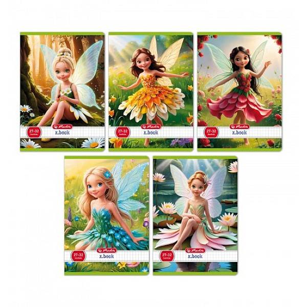 Herlitz A5-ös kockás füzet – Flower Fairy