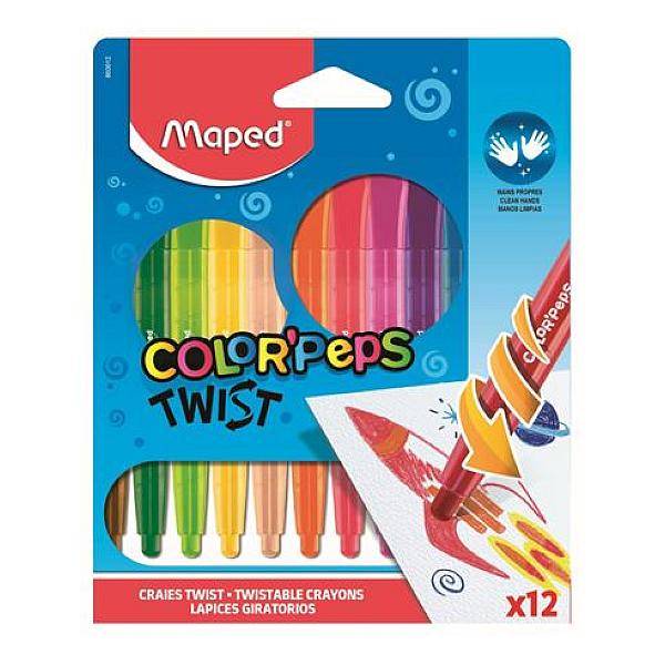 MAPED csavaros zsírkréta készlet 12 színű – Color Peps