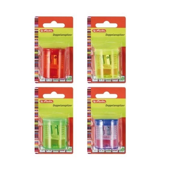 Herlitz ovális műanyag tartályos hegyező dupla – többféle