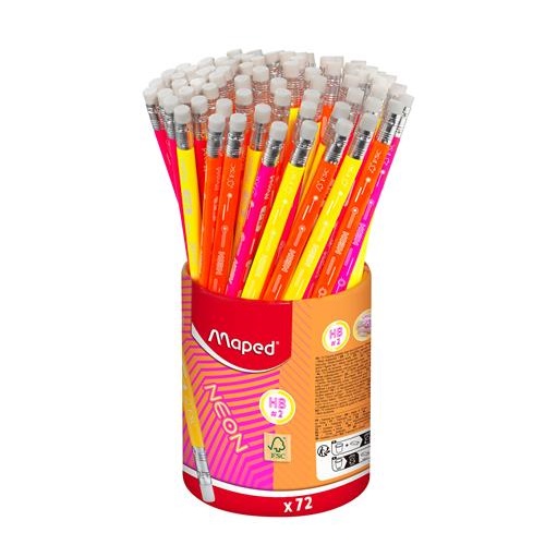 Maped háromszögletű grafitceruza radírral – Black Peps Neon