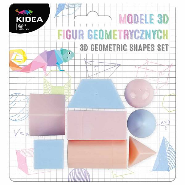 Kidea 3D geometriai formák 8 db-os pasztell