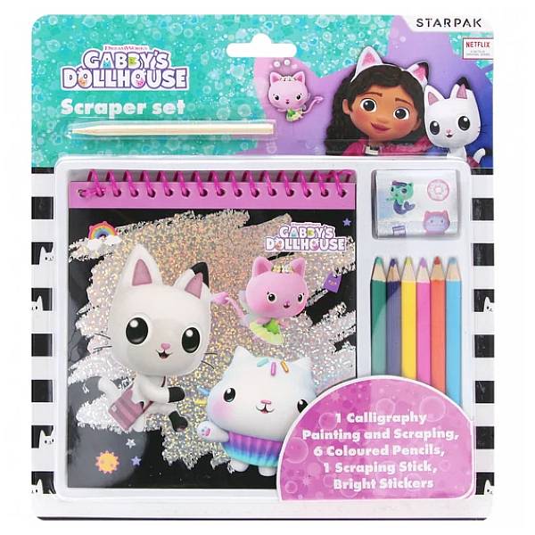 Gabi babaháza képkarcoló kreatív készlet jegyzetfüzettel