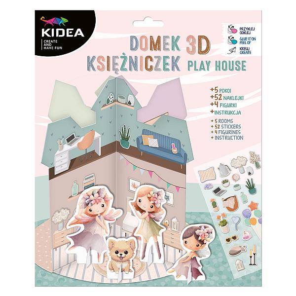 Kidea 3D kreatív házikó – Kastély hercegnő figurákkal