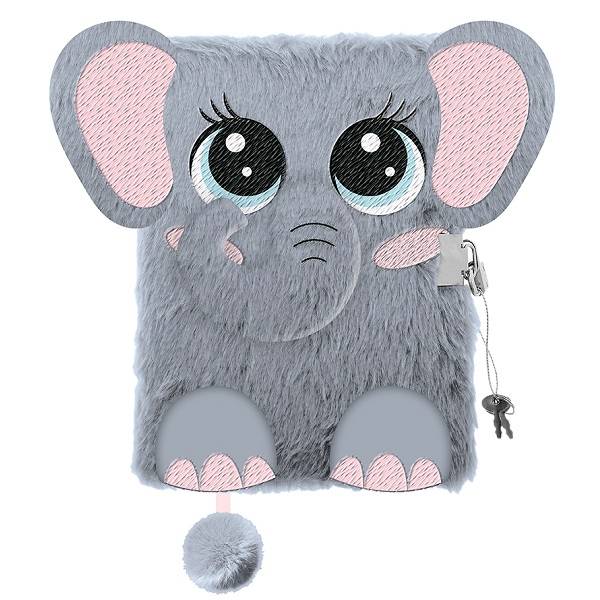 Plüss napló 3D mintával A5 – Elefánt