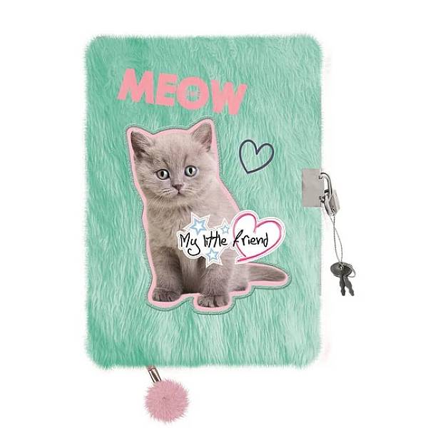 My Little Friend cicás plüss napló lakattal A5 – Fluffy Kitty