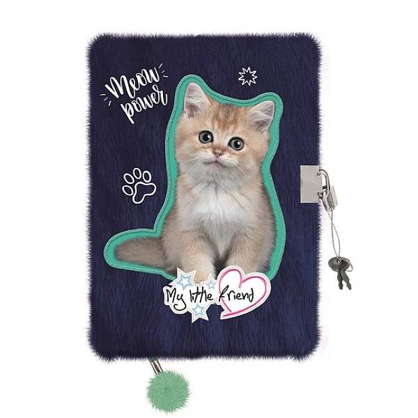 My Little Friend cicás plüss napló lakattal A5 – Kitty Party
