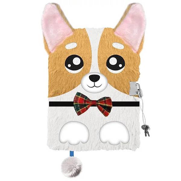 My Little Friend kutyás 3D plüss napló lakattal – Corgi