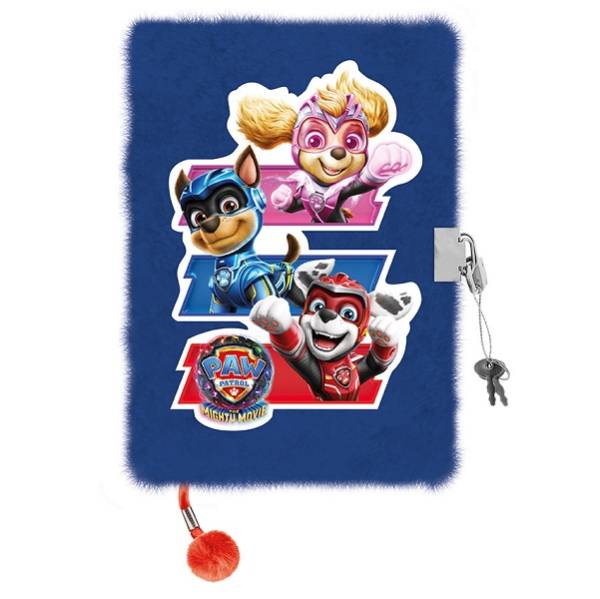 Mancs őrjárat plüss napló lakattal – sötétkék