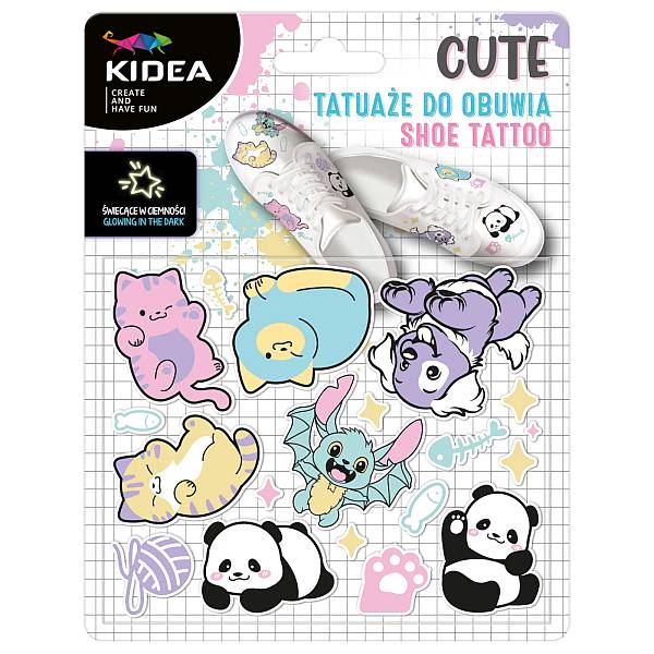 Kidea sötétben világító cipő tetoválás matrica - Cute