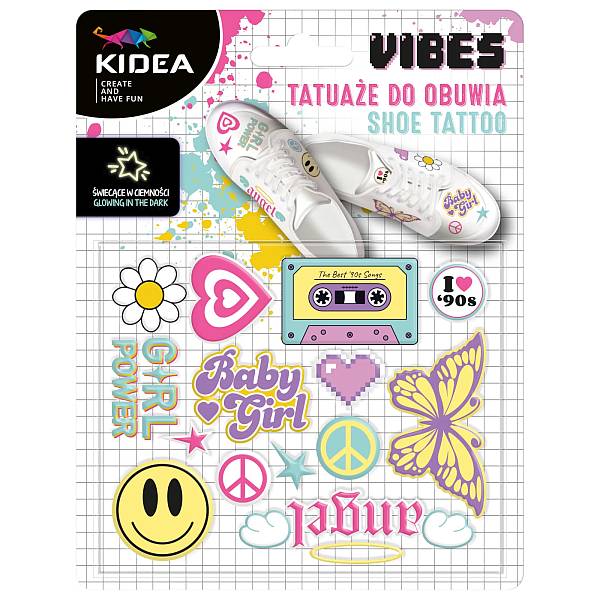 Kidea sötétben világító cipő tetoválás matrica - Vibes