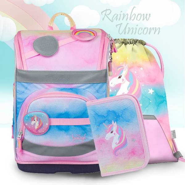Baagl unikornisos ergonomikus iskolatáska SZETT – Rainbow Unicorn