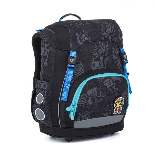 Topgal merevfalú iskolatáska csatos KIRA - Robot