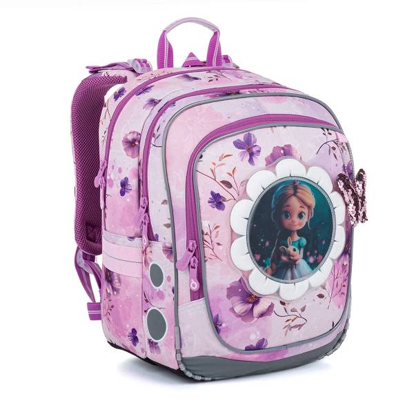 Topgal virágos iskolatáska hátizsák cserélhető motívummal Endy – Fairy